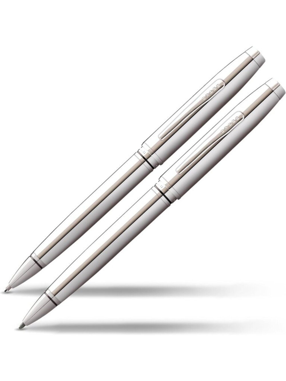 Sleek Polished Chrome Pen & Pencil Gift Set - Elegant Writing Accessories
